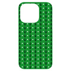 Green Christmas Tree Pattern Background Iphone 14 Pro Black Uv Print Case by Amaryn4rt