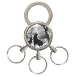 Stag-deer-forest-winter-christmas 3-Ring Key Chain Front