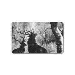 Stag-deer-forest-winter-christmas Magnet (name Card) by Amaryn4rt