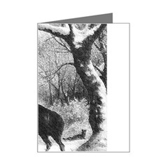 Stag-deer-forest-winter-christmas Mini Greeting Card by Amaryn4rt