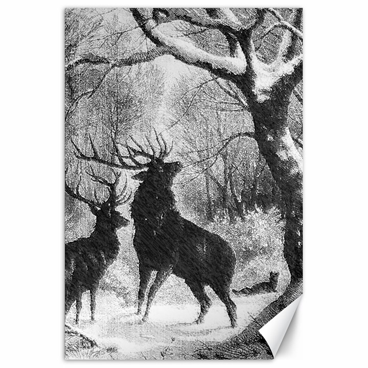 Stag-deer-forest-winter-christmas Canvas 20  x 30 