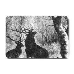 Stag-deer-forest-winter-christmas Small Doormat by Amaryn4rt