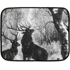 Stag-deer-forest-winter-christmas Fleece Blanket (mini) by Amaryn4rt