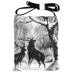 Stag-deer-forest-winter-christmas Shoulder Sling Bag by Amaryn4rt