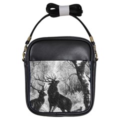 Stag-deer-forest-winter-christmas Girls Sling Bag by Amaryn4rt