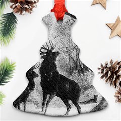 Stag-deer-forest-winter-christmas Christmas Tree Ornament (two Sides) by Amaryn4rt