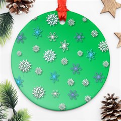 Snowflakes-winter-christmas-overlay Ornament (round) by Amaryn4rt