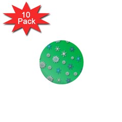 Snowflakes-winter-christmas-overlay 1  Mini Buttons (10 Pack)  by Amaryn4rt