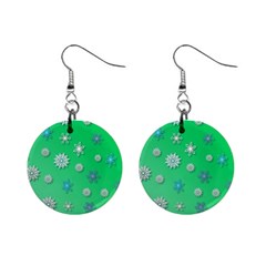 Snowflakes-winter-christmas-overlay Mini Button Earrings by Amaryn4rt