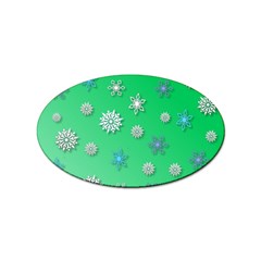 Snowflakes-winter-christmas-overlay Sticker (oval) by Amaryn4rt