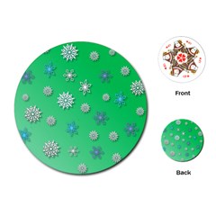 Snowflakes-winter-christmas-overlay Playing Cards Single Design (round) by Amaryn4rt