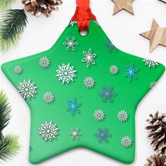 Snowflakes-winter-christmas-overlay Star Ornament (two Sides) by Amaryn4rt