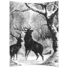 Stag-deer-forest-winter-christmas Back Support Cushion by Amaryn4rt