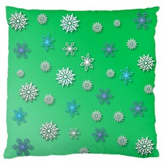 Snowflakes-winter-christmas-overlay Large Premium Plush Fleece Cushion Case (two Sides) by Amaryn4rt