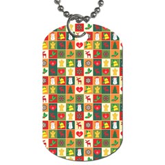 Pattern-christmas-patterns Dog Tag (one Side) by Amaryn4rt