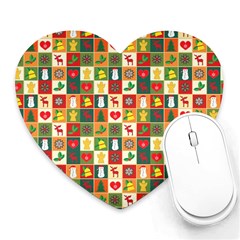 Pattern-christmas-patterns Heart Mousepad by Amaryn4rt