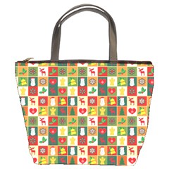 Pattern-christmas-patterns Bucket Bag by Amaryn4rt