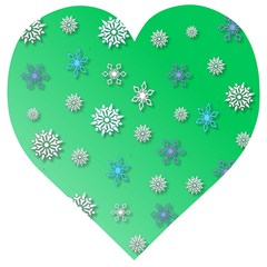 Snowflakes-winter-christmas-overlay Wooden Puzzle Heart by Amaryn4rt