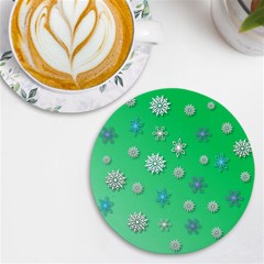 Snowflakes-winter-christmas-overlay Uv Print Round Tile Coaster