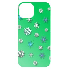 Snowflakes-winter-christmas-overlay Iphone 14 Black Uv Print Case by Amaryn4rt