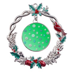 Snowflakes-winter-christmas-overlay Metal X mas Wreath Holly Leaf Ornament by Amaryn4rt