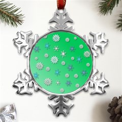 Snowflakes-winter-christmas-overlay Metal Small Snowflake Ornament by Amaryn4rt