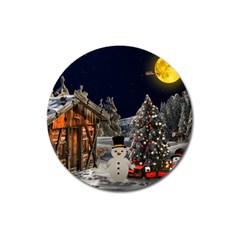 Christmas-landscape Magnet 3  (round) by Amaryn4rt