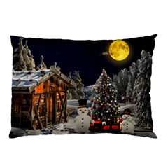 Christmas-landscape Pillow Case (two Sides) by Amaryn4rt