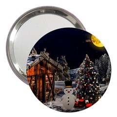 Christmas-landscape 3  Handbag Mirrors by Amaryn4rt