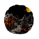 Christmas-landscape Standard 15  Premium Flano Round Cushions Front