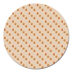 Christmas-wrapping-paper Magnet 5  (round) by Amaryn4rt