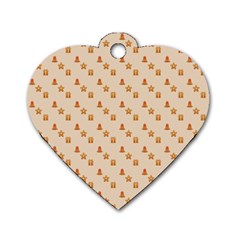 Christmas-wrapping-paper Dog Tag Heart (two Sides) by Amaryn4rt