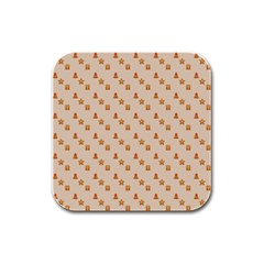 Card-cartoon-christmas-cold Rubber Square Coaster (4 Pack) by Amaryn4rt