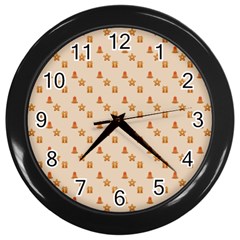 Card-cartoon-christmas-cold Wall Clock (black) by Amaryn4rt