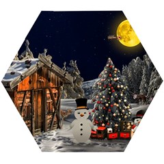 Christmas-landscape Wooden Puzzle Hexagon by Amaryn4rt