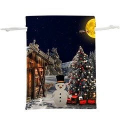 Christmas-landscape Lightweight Drawstring Pouch (xl) by Amaryn4rt