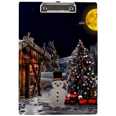 Christmas-landscape A4 Acrylic Clipboard by Amaryn4rt