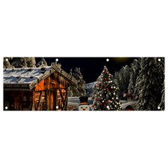 Christmas-landscape Banner And Sign 9  X 3  by Amaryn4rt