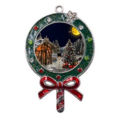 Christmas-landscape Metal X mas Lollipop With Crystal Ornament