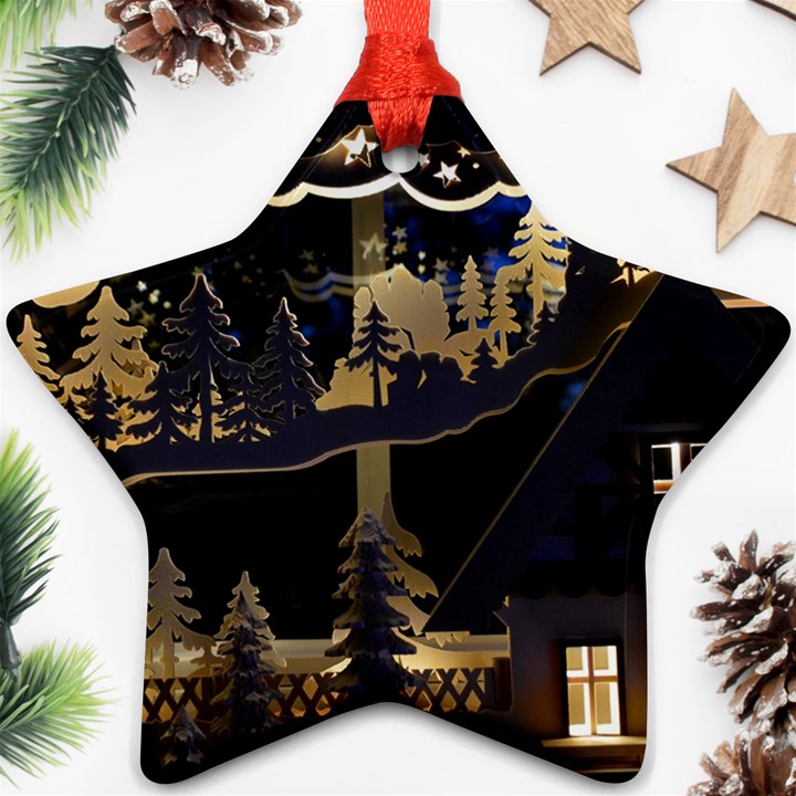 Christmas-advent-candle-arches Star Ornament (Two Sides)