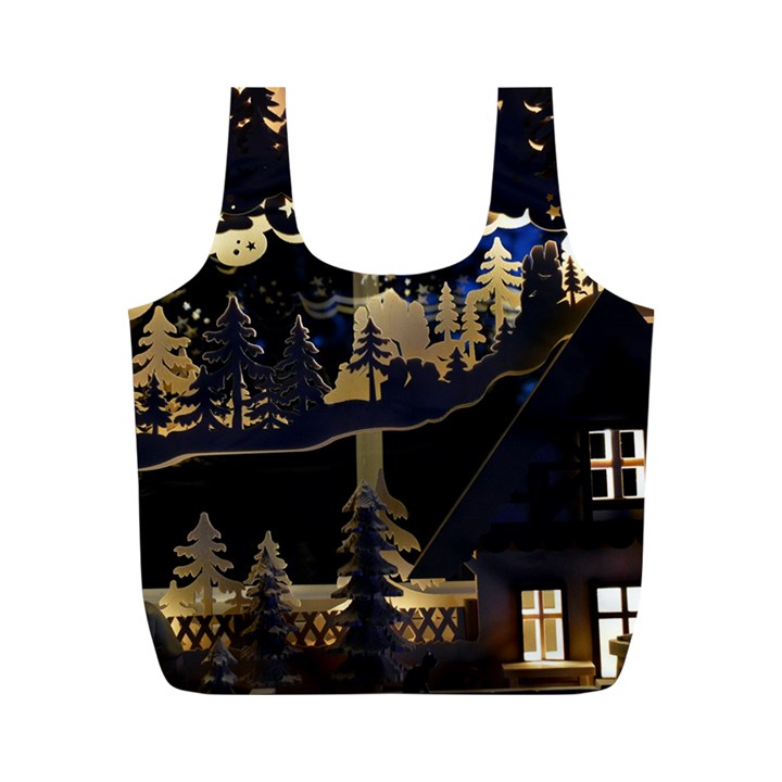 Christmas-advent-candle-arches Full Print Recycle Bag (M)