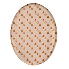 Christmas-wrapping-paper Oval Glass Fridge Magnet (4 Pack) by Amaryn4rt