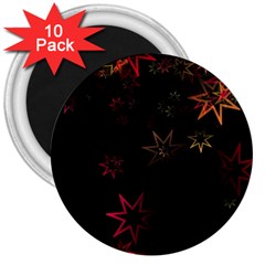 Christmas-background-motif-star 3  Magnets (10 Pack)  by Amaryn4rt