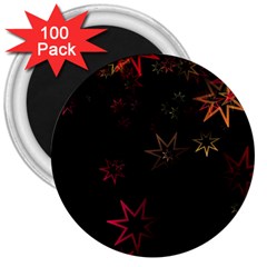 Christmas-background-motif-star 3  Magnets (100 Pack) by Amaryn4rt