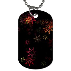 Christmas-background-motif-star Dog Tag (one Side) by Amaryn4rt