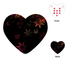 Christmas-background-motif-star Playing Cards Single Design (heart) by Amaryn4rt