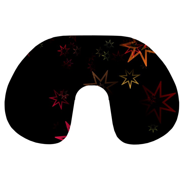 Christmas-background-motif-star Travel Neck Pillow