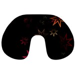 Christmas-background-motif-star Travel Neck Pillow Back