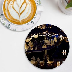 Christmas-advent-candle-arches Uv Print Round Tile Coaster by Amaryn4rt