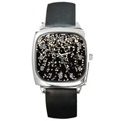 Christmas-bokeh-lights-background Square Metal Watch by Amaryn4rt